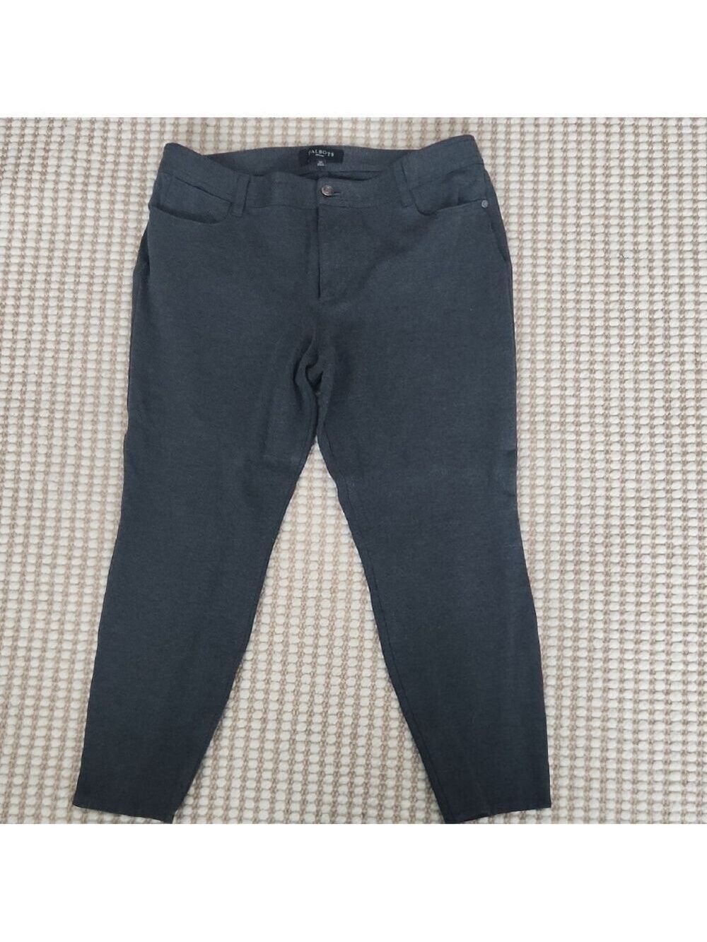 Talbots Dark Gray Rayon Stretch Ankle Pants Sz 12p